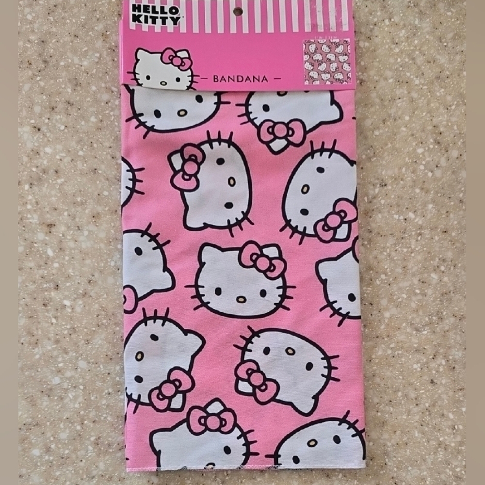 Hello Kitty Bandana Pink & White Unisex Nwt